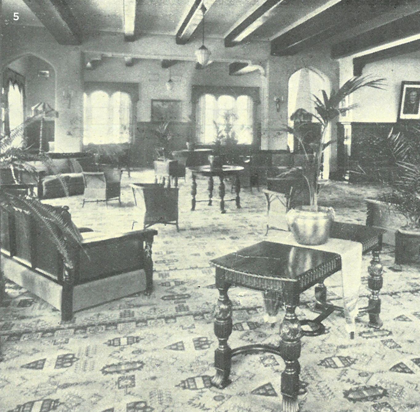 The original lounge at the front of the building, first floor, 1926. 